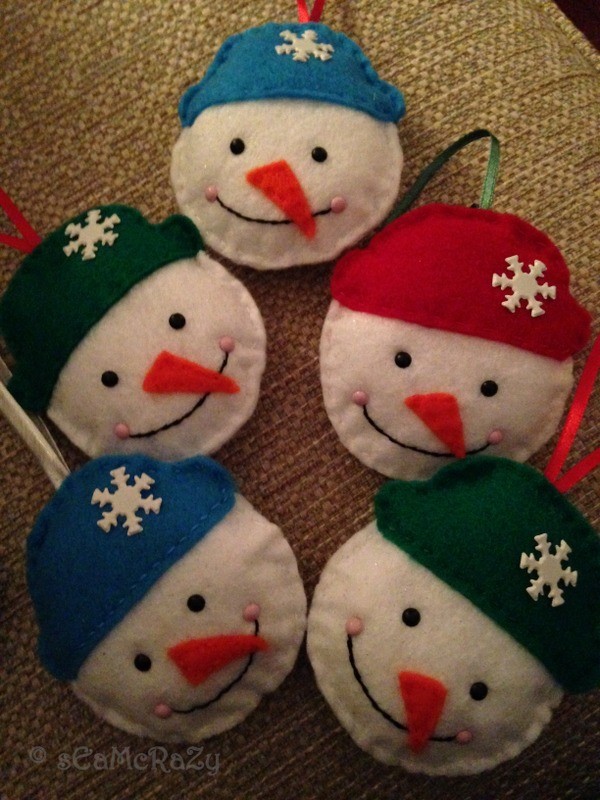 Felt Snowman Ornaments